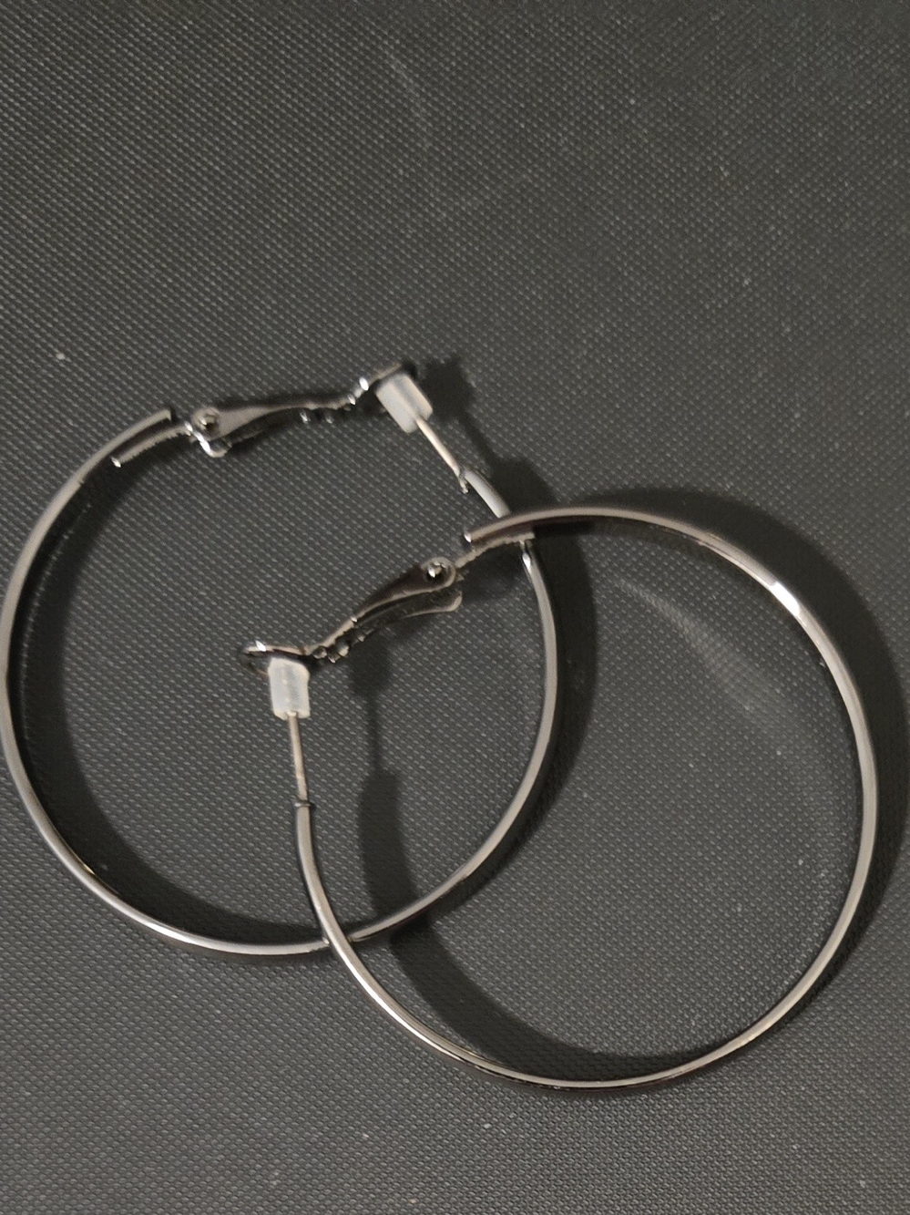 Classic Women's Silver Hoop Earrings - Polished Metal
